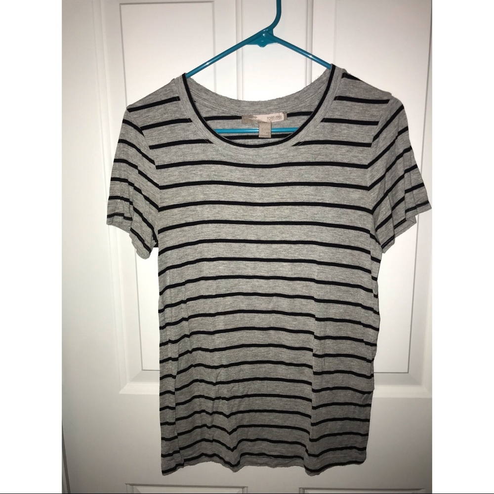 Grey and black striped shirt